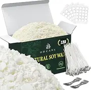 Soy Candle Wax for Candle Making, 2.2lbs Natural Soy Candle Wax, Premium Soy Wax for Candle Making, 100 Cotton Candle Wicks, 100 Wick Stickers, & 2 Wicks Holder