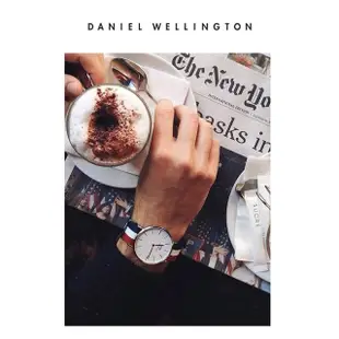 【Daniel Wellington】DW 手錶 Classic Cambridge 40mm藍白紅織紋錶-玫瑰金框(DW00100003)