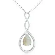 Pear-Shaped Opal Infinity Loop Pendant