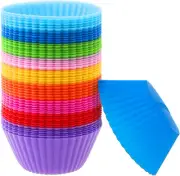 54 Pack Silicone Muffin Cups, Silicone Cupcake Baking Cups Reusable Muffin Line