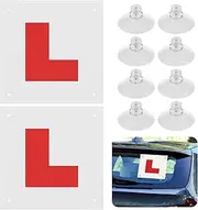 Pack of 2 Fully Magnetic L Plates for Car UK,Learner Plates Magnetic with 8 Suction Cups,Reflect Light When Driving at Night,Perfect Choice for Driving Security