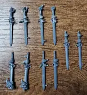 Warhammer 40k Space Marine Grey Knight Strike Squad Nemesis Force Swords - 10 Pc