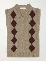 [Daughter] &Daughter - Argyle Wool Vest - Beige - x small x small Neutrals