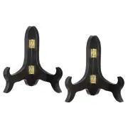 2pcs 5" Easel Plate Holder, Wooden Folding Display Stand Black for Picture Frame