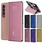 For Samsung Galaxy Z Fold6/Fold5/4/3 Mirror Flip Stand Slim Plating Phone Case