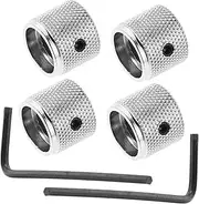 UPKOCH 4pcs Metal Guitar Knobs: Universal Electric Bass Chrome Top Hat Style Volume Tone Control Knobs With Wrench Replacement Parts
