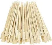 Bamboo Paddle Skewers Natural Bamboo Barbecue Sticks Skewers BBQ Cocktail Sticks Flat Kabob Skewers for BBQ, Kebabs, Cocktails Barbecue Buffets