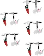 [DEARMAMY] 5 Pairs Easter Cufflinks Mens Tie Clip Silver Decorative Tie Clip Elegant Tie Clips Novelty Tie Bar Pin Necktie Clip Mens Suit Tie Accessories Men Tie Clasp Funny Tie Clip Copper
