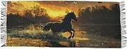 [AIXIWAWA] Sunset Horse Women's Pashminas Scarf, Shawls Wrap Lightwight Tassel for Evening Dress Dinner Party, Multicolor