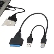 USB 3.0 to SATA Hard Drive Adapter Cable for 2.5/3.5 inch SSD and HDD Dual USB