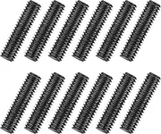 uxcell 12Pcs Fully All Threaded Rod, 5/16" Thread 18 Pitch 1-1/4" Length Carbon Steel Long Threaded Screw Threads Black Zinc Fully Studding Rod Bar for Furniture Garden Mounting Assembly