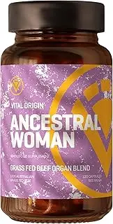 Vital Origin Ancestral Woman Beef Organ Blend Capsules - 100% Grass Fed Australian Superfood Ovary, Uterus, Liver, Spleen, Kidney & Whole Blood – Natural Source of Iron, B12, Vitamin A, Selenium & Biotin - 120 Capsules.