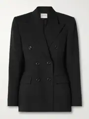 Salon 1884 - + Net Sustain Milles Double-breasted Grain De Poudre Wool Blazer - Black - FR 40