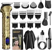 6-in-1 Men's Hair Clipper Set Beard Electric Body Hair Trimmer e Trimmer Haircut Kit Engraving Cutter Limit Combs USB Rechargeable