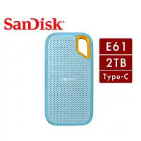 在飛比找Yahoo奇摩購物中心優惠-SanDisk E61 2TB 2.5吋行動固態硬碟 (天藍