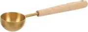 DOITOOL Metal Measuring Spoons Set 8ml Each Kitchen Cooking Baking Spoons Wooden Handle for Baking