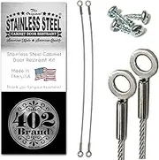 Stainless Steel Cabinet Door Restraint Kit (Packs of 2, 5, 10 or 50) 8 Inch Cupboard Hinge Limiter, Restrict Door Swing, Flexible Braided Cable, Limit Door Opening Angle, Made in USA (2 Pack)