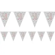 Rose Gold Prismatic 50th Birthday Flag Banner 2.74m