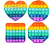 4 Pack Fidget Toys,Pop Fidgets Pack Party Favors for Kids & Adults,Push Sensory