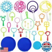 Oun Nana Bubble Wands Set, 28 PCS Large Bubble Wands with Tray for Kids, Gian