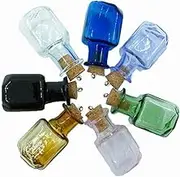 Cute Colour Bottles Metal Loop Mini Wishing Bottles Rectangle Crafts Gift Pendants Diy Glass Jars Mix 7 Colors（7 pcs/lot）