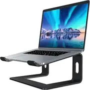 Soundance Aluminum Laptop Stand for Desk Compatible with Mac MacBook Pro Air Apple Notebook, Portable Holder Ergonomic Elevator Metal Riser for 10 to 15.6 inch PC Desktop Computer, LS1 Black