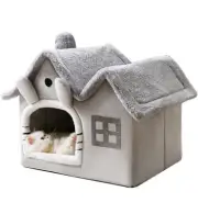 Pet Dog Cat House Beds Kennel Indoor Raised Tent Cushion Mat Double Roof House