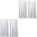 Set of 2 Curtain Double Windows Curtains for Living Room Blue and White