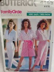 Top Shirt Shorts Capri Pants Sash 6 8 10 Butterick 4109 Sewing Pattern UC Easy