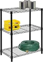 Honey-Can-Do SHF-01905 Adjustable Storage Shelving, 250-Pounds Per Shelf Black, 3-Tier, 24Lx14Wx30H