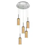 Annie LED 5L Glass Spiral Pendant Lights Amber | Marden Designer