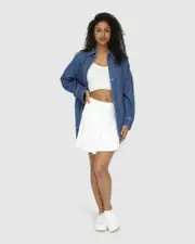 [Belle & Bloom] Into Him Oversized Denim Shirt - Mid Wash