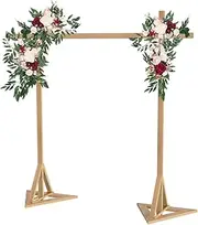 Wood Wedding Backdrop Stand Large:10x10ft Garden Wooden Arch Flowers Frame Stand Wedding Ceremony Background Stand for Birthday,Party,Anniversary,Bridal Shower,Christmas,Photo Background Decoration
