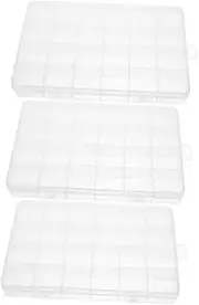 EXAOMBLE 3Pcs Transparent Fishing Tackle Organizer with Compartments Durable Storage Box for Fishing Hooks Accessories and Craft Supplies Portable and Easy to Carry