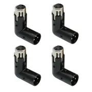 4x 3-Pin XLR Angle Adapter-Dual Male & Female Connector w 4 Adjustable Positions