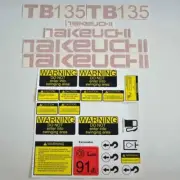 Decal Sticker Set Takeuchi TB135 Mini Digger Excavator Decal Set