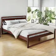 1 198x149 Artiss Bed Frame Double Size Mattress Platform Base With Headboard Walnut WITTON