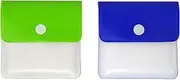 Honbay 2PCS Portable Environment Friendly Pocket Ashtray Pouch Reusable Fireproof PVC Ashtray Pouch for Outdoor or Travel Use (Blue + Green)