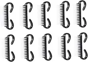 minkissy 10 Pcs Nail Cleaning Brush Polish Bristle Rack Manicure Tools U Shaped Arm Rest Nail Tech Dusters Cleaner Grip Manicure Kit Cuticle Nail Kits Nails Chrome Electric Black Plastic