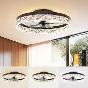 Modern Ceiling Fans with Lights and Remote, 19.7In Low Profile Ceiling Fan Flush