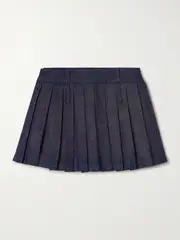 [The Frankie Shop] The Frankie Shop - Blake Pleated Denim Mini Skirt - Indigo - large large Blue