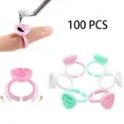 100 pcs Eyelash Extensions Lash Glue Rings Adjustable Glue Holder Glue Rings