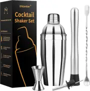 Cocktail Shaker Bartender Kit - 5PCS Cocktail Martini Shaker with Strainer, Mudd