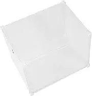 COLLBATH Large Capacity Transparent Organizer Box Clear Display Case for Plush Dolls Action Figures Collectibles Multifunctional Storage for Home and Office Use