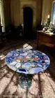 24" Round Purple Agate Stone Coffee Table Handmade Furniture Gemstone Garden Dec