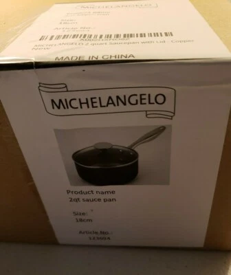 MICHELANGELO Nonstick Copper Sauce Pan 2 Quart Brand New In Box.