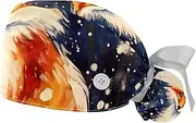 [YTYVAGT] 2-Pc,Gourd-Shaped Working Cap,Fisherman Hat with Buttons and Cotton Sweatband,Fox Winter Forest Snow