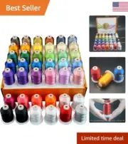 Embroidery Machine Thread Kit - 42 Spools, 1000M Length - High Quality Polyester