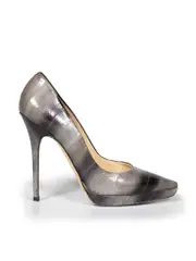Grey Eel Skin Pumps
