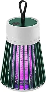 [Leona Co] Bug Zapper, Rechargeable Mosquito and Fly Insect Killer Light with Hanging Loop Electric Killing Lamp Portable Electric LED Trap for Home Bedroom Indoor Outdoor Camping (Rechargeable- Green)